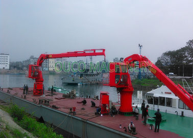 Red Hydraulic Boom Crane Telescopic Knuckle Boom Reliable Running Smoothly